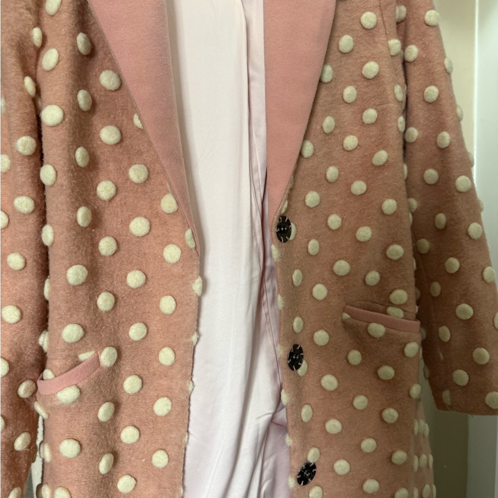 Modcloth Pink Polka Dot Women's Coat - Picture 10 of 14